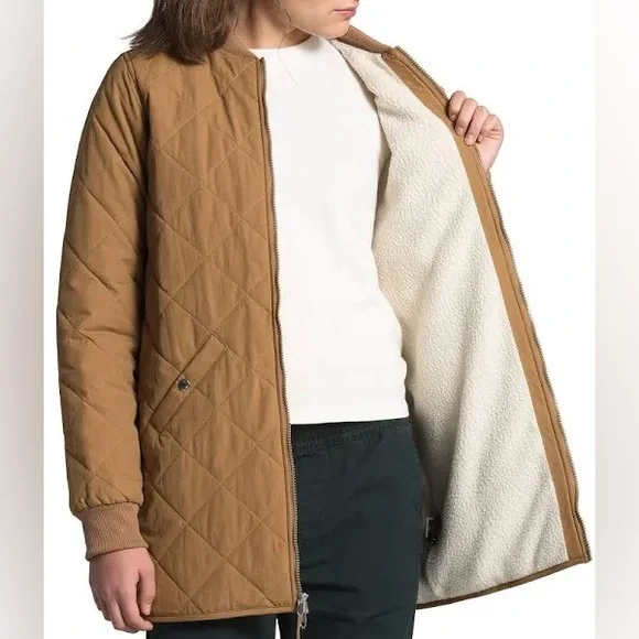 The North Face Cuchillo Parka Tan Aviator Jacket Size Small - Picture 4 of 10